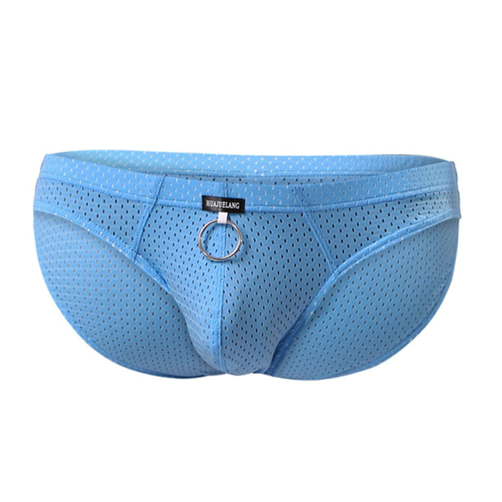 Entyinea Mens Briefs Cotton Stretch Bikini Underwear for men,Sky Blue M
