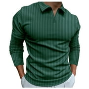 Entyinea Mens Golf Polo Shirts Long Sleeve Moisture Wicking Quick Dry Performance Polo Shirt 3XL Green