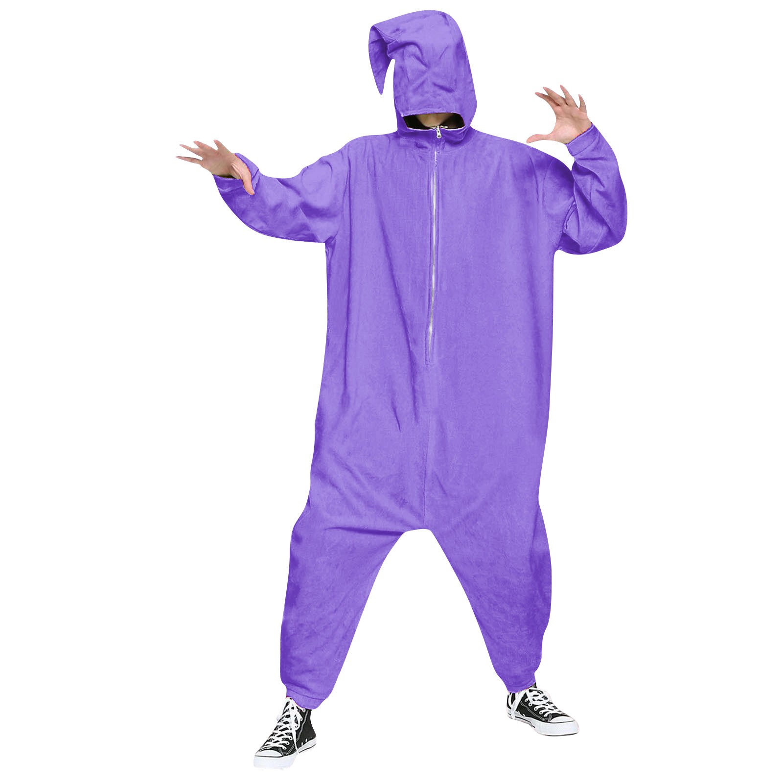 Entyinea Mens Hooded One Piece Pajamas Adult Non Footed Solid Color