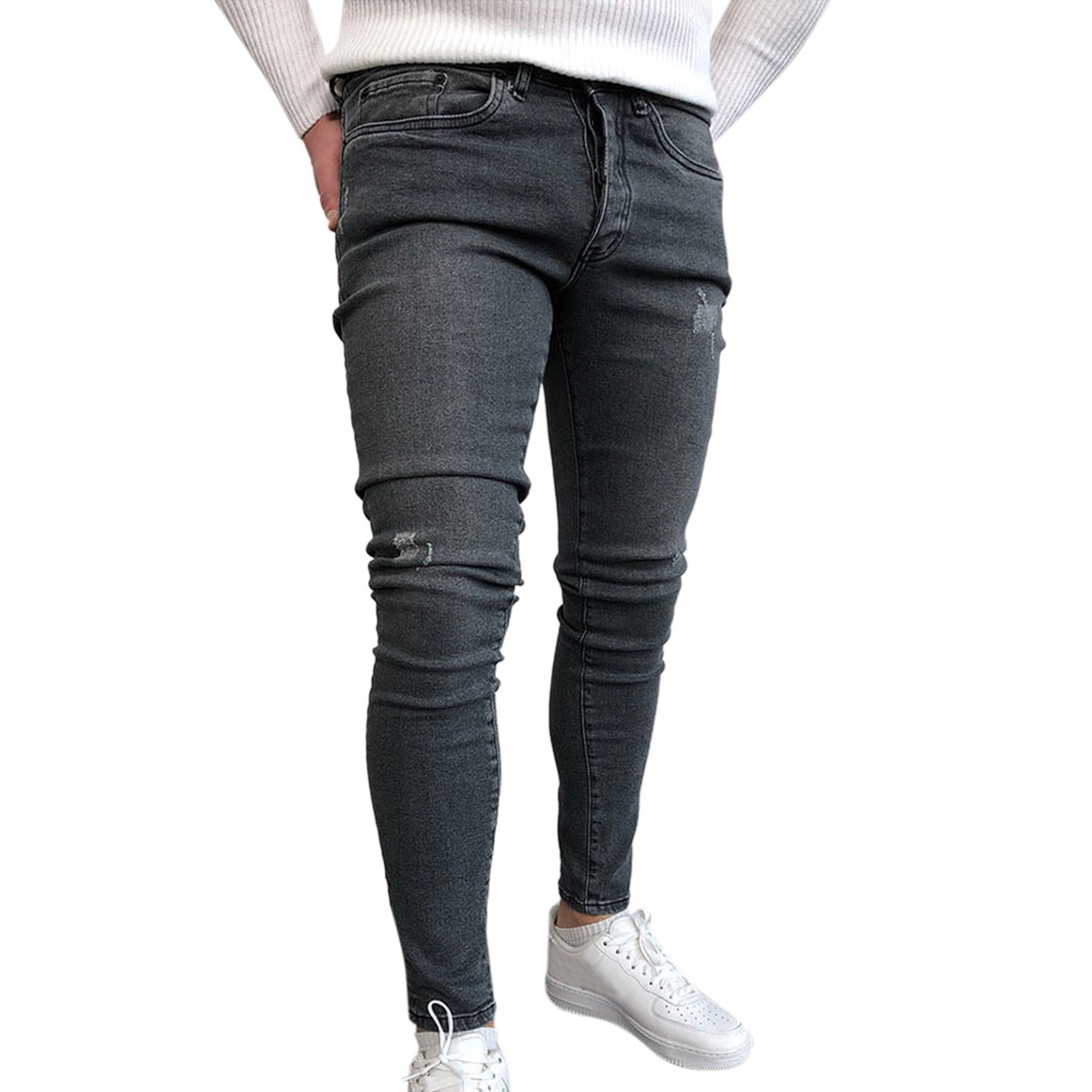 Entyinea Mens Relaxed Fit Classic Jeans Baggy Jeans Loose Fit Patchwork