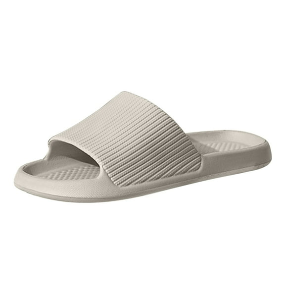 Entyinea Mens Sandals Summer Open Toe Slide Sandals Anti-Slip Beach Pool Shower Shoes,Gray 8.5