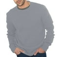 thumbnail image 1 of Entyinea Mens Sweaters for The Winter Long Sleeve Solid Color Basic Slim Fit Knitted Pullover Tees Gray M, 1 of 5