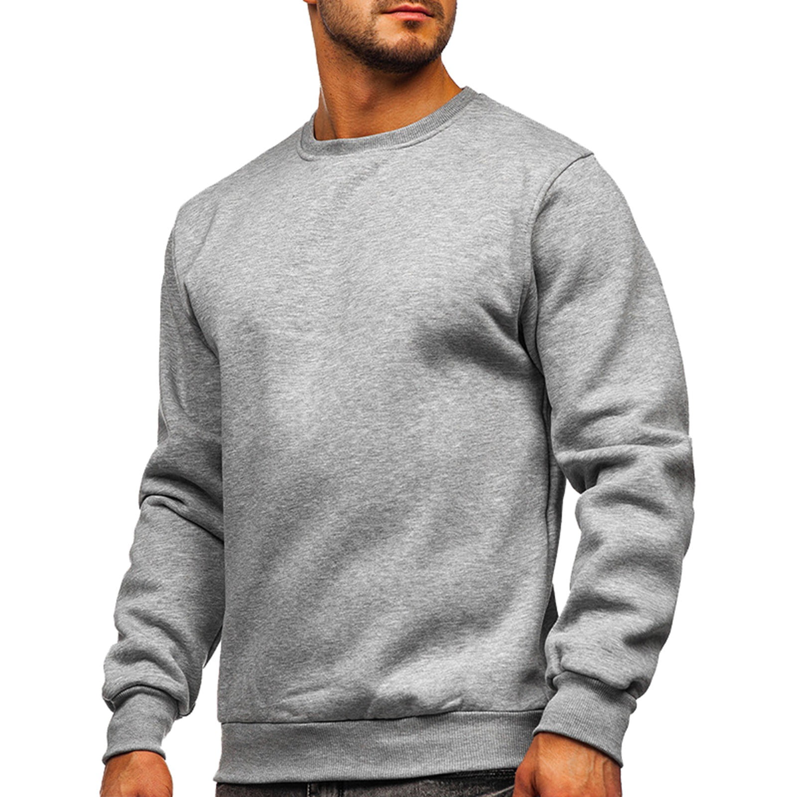 Entyinea Mens Sweatshirts No Hood Casual V Neck Hoodies Oversized Pullover  Sweatshirt with Pockets Grey XL
