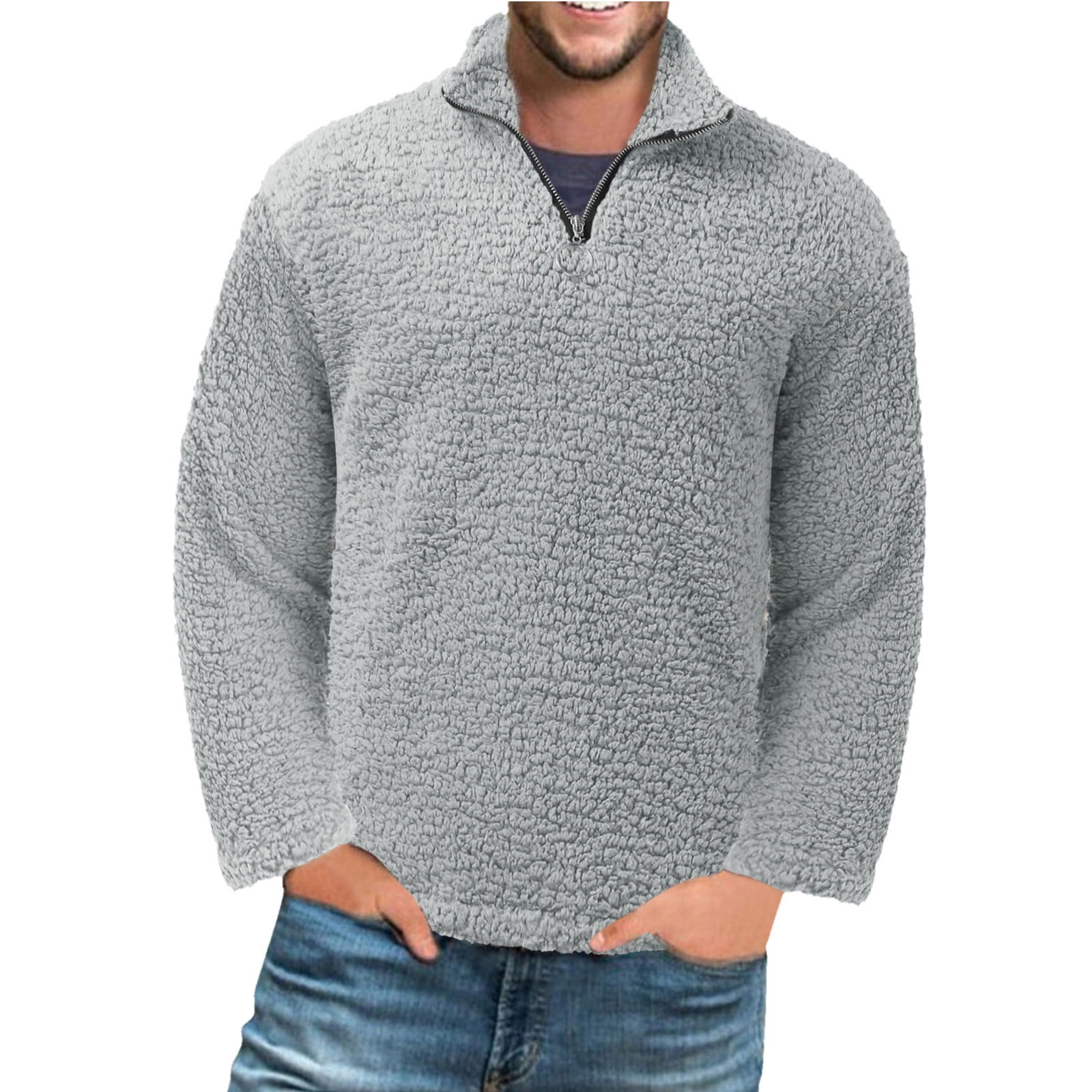 Entyinea Mens Sweatshirts No Hood Fashion Pullover Sweatshirts Loose