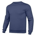 thumbnail image 1 of Entyinea Mens Sweatshirts No Hood Long Sleeves Solid Color Pullover Tops,L Navy, 1 of 3