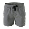 thumbnail image 1 of Entyinea Mens Swimming Trunks 5 Inch Inseam Swim Shorts Summer Bathing Suit Swimwear Beachwear with Pockets,Dark Gray XL, 1 of 4