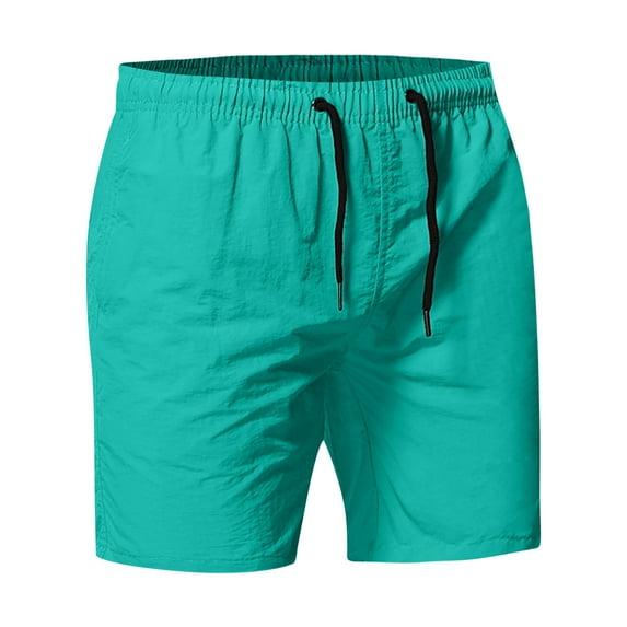 Entyinea Mens Swimsuit Trunks Mesh Lining Beach Board Shorts with Pockets,Green XL