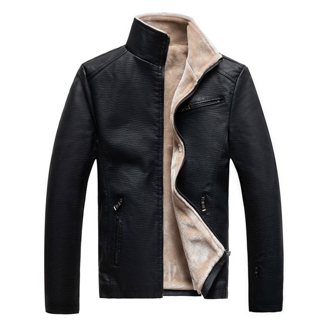 Entyinea Mens Vintage Leather Jacket Classic Bomber Jacket Mens Leather