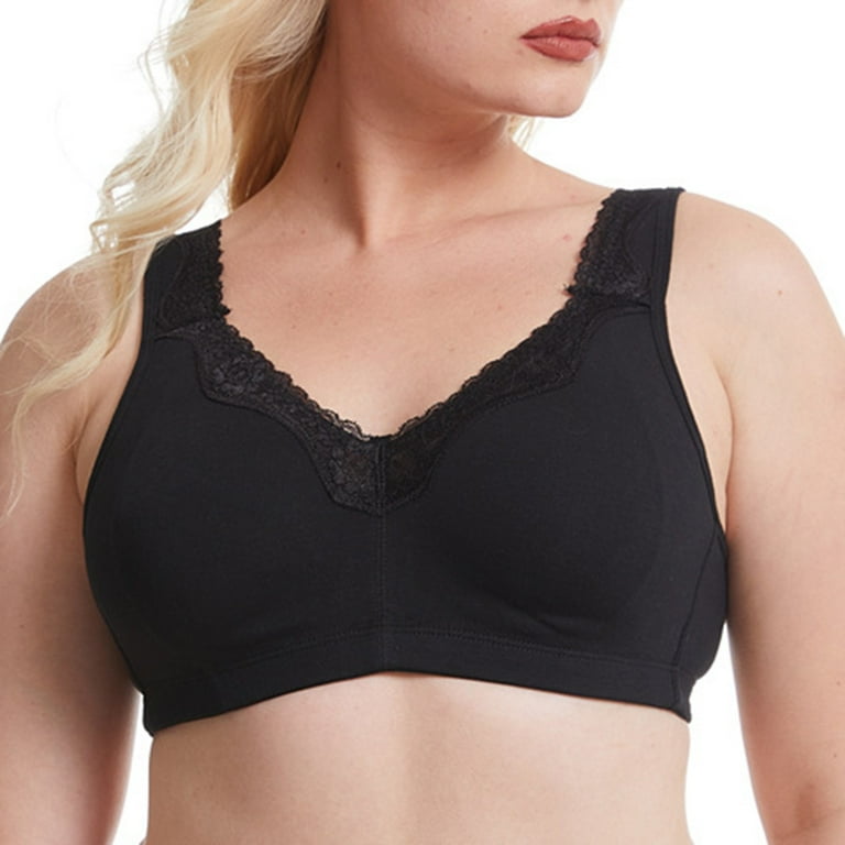 Entyinea Minimizer Bras for Women Double Support Cotton Wire-Free