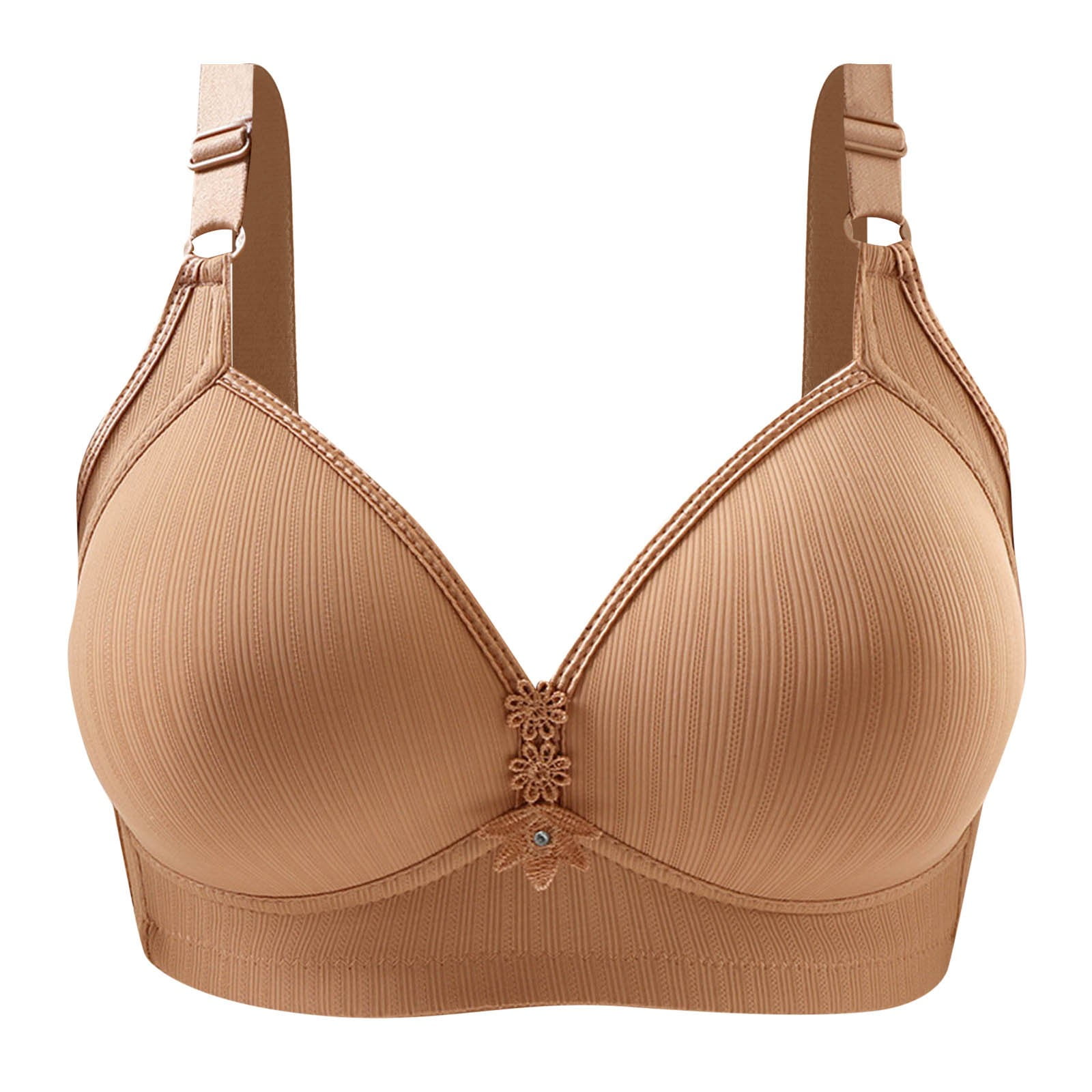 Oh-So-Light! Deep V-Plunge Lightly-Lined Wireless Bra in Soft Khaki