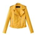 thumbnail image 1 of Entyinea Motorcycle Jacket Women Zip Up Biker Motorcycle Tops Jacket Clothes,Yellow 3XL, 1 of 4