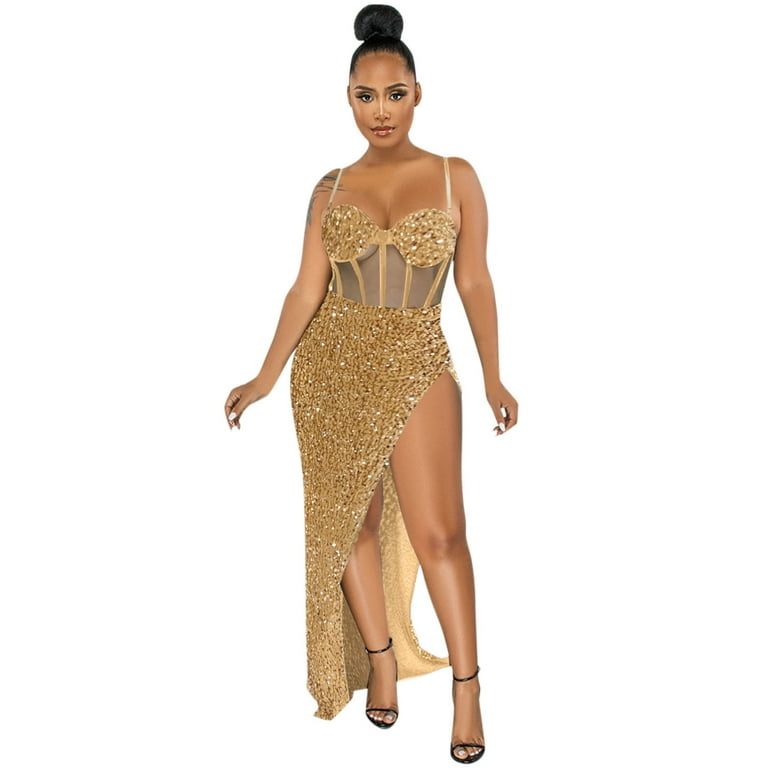 Gold winter dress online