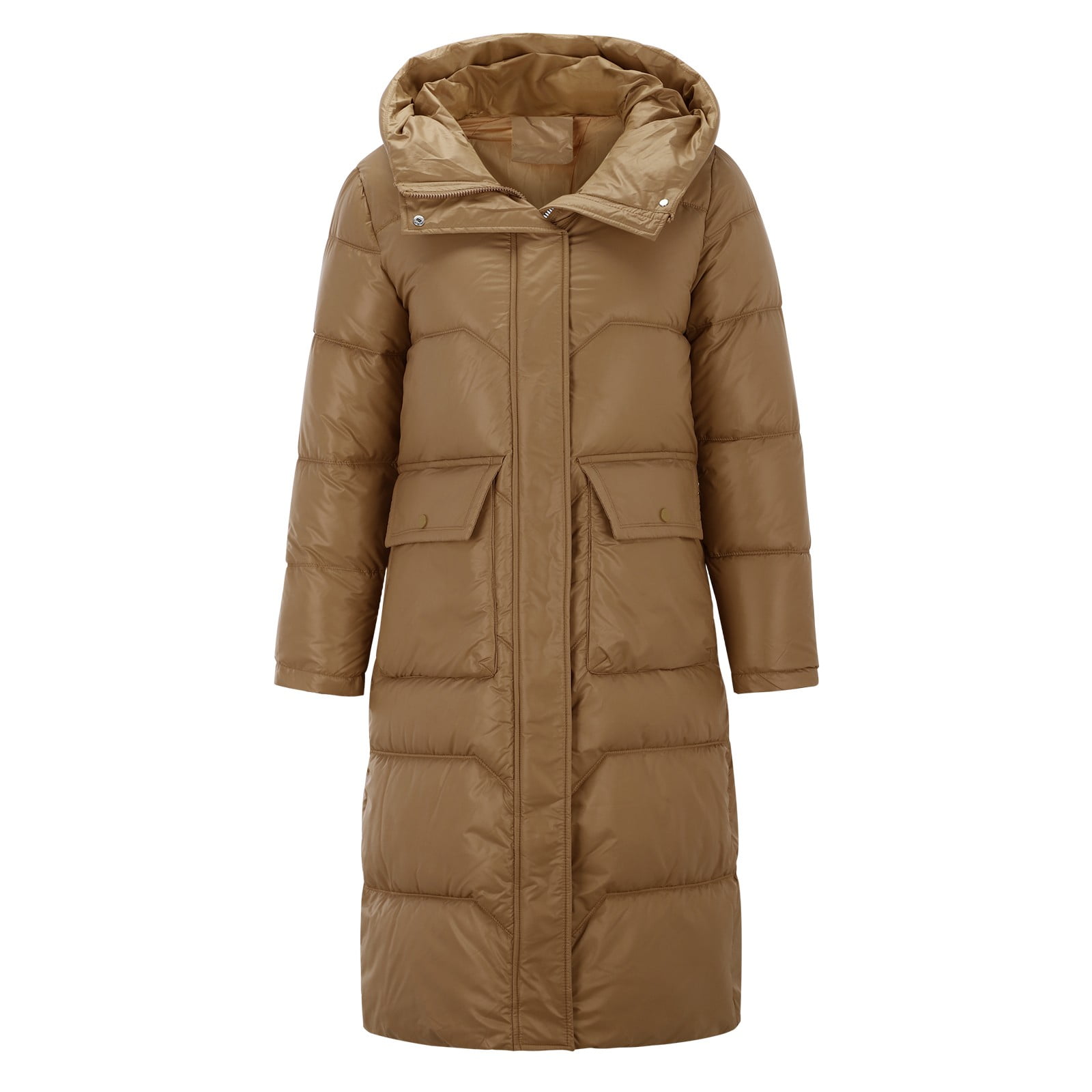 Entyinea Puffer Jacket for Women Lined Thick Overcoat Hooded Puffer