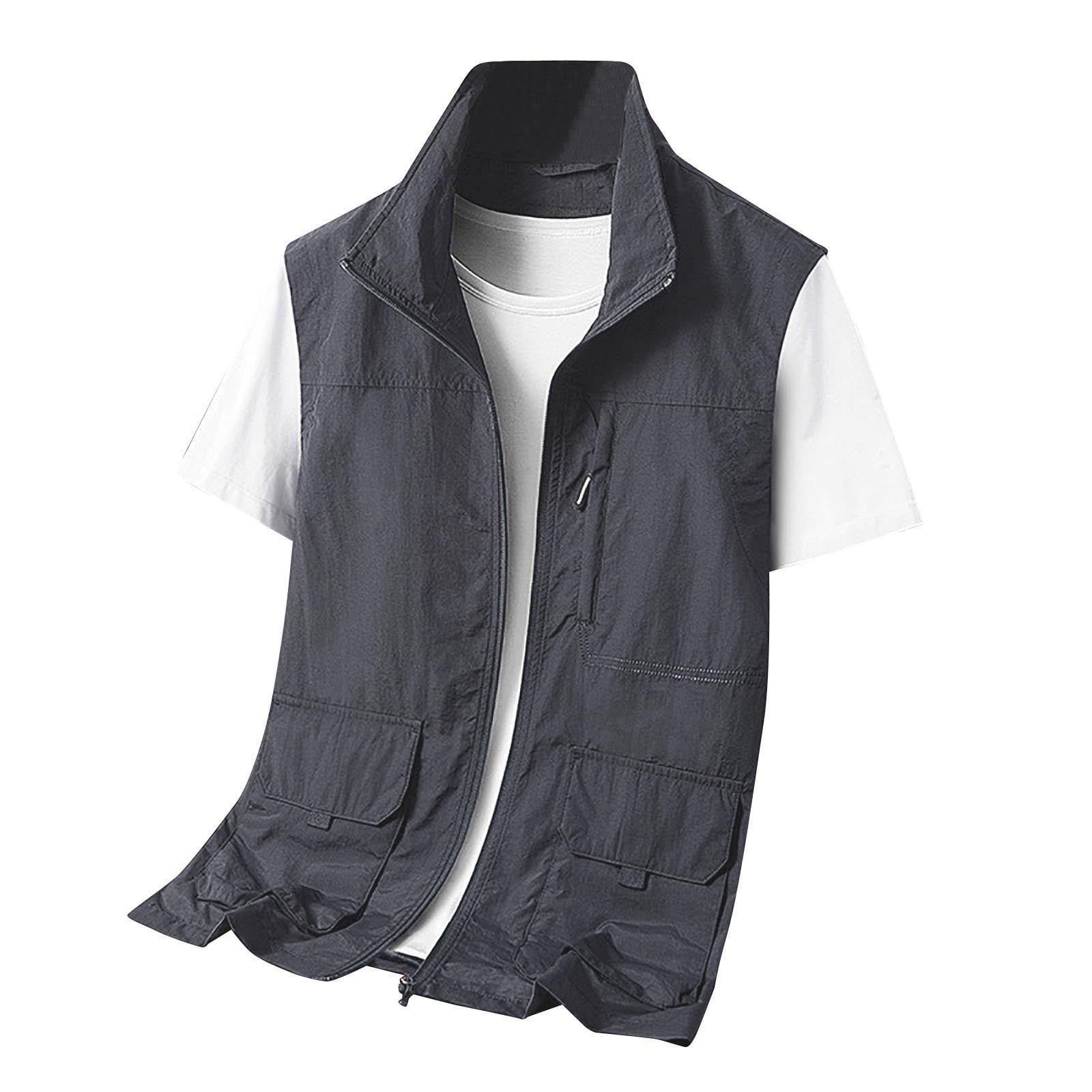 Mens sleeveless safari jacket best sale