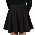 thumbnail image 1 of Entyinea Summer Skirts for Women Super Comfy Ultra Stretch Midi Skirt Knee Length with Pockets,Black L, 1 of 5
