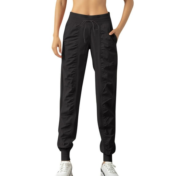 Entyinea Sweatpants Women Quick Dry Lightweight Joggers Pants Drawstring Elastic Waist 9" Trouser