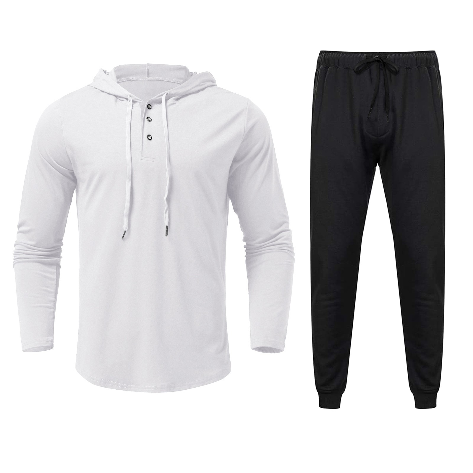Entyinea Sweats for Men Long Sleeve Jogger Sets Two Pieces Hoodies