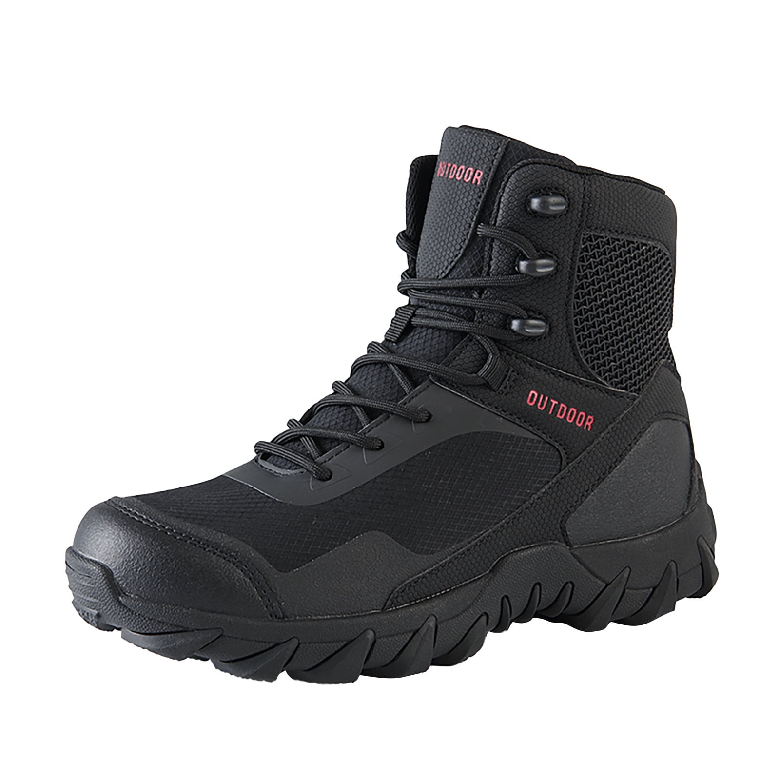 Entyinea Tactical Boots for Men Force 6" Steel Toe Tactical Boots,Black