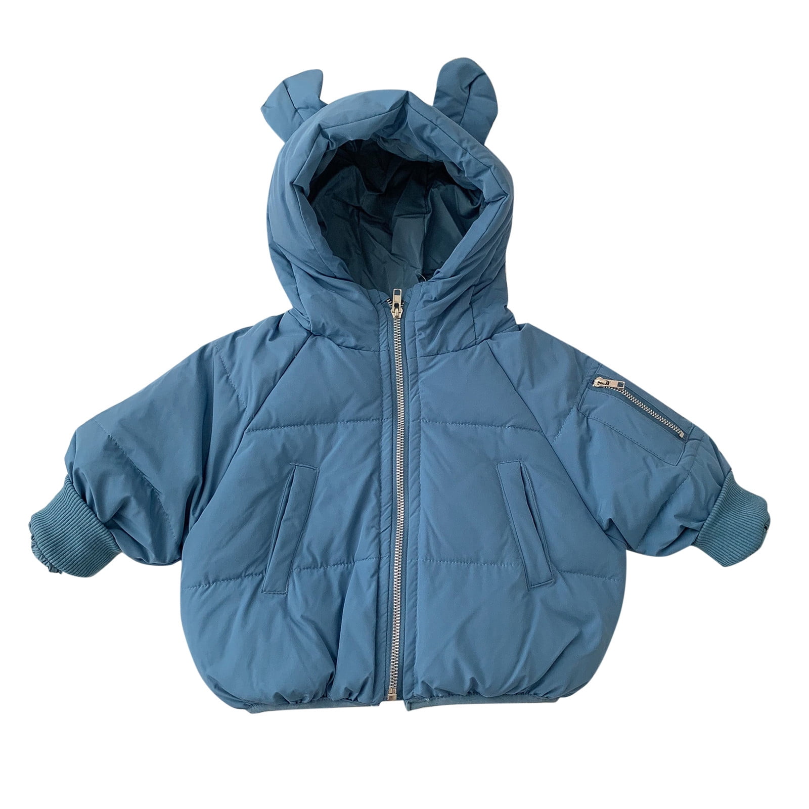 Entyinea Toddler Children Boy Girl Padded Puffer Jacket Lined Hooded