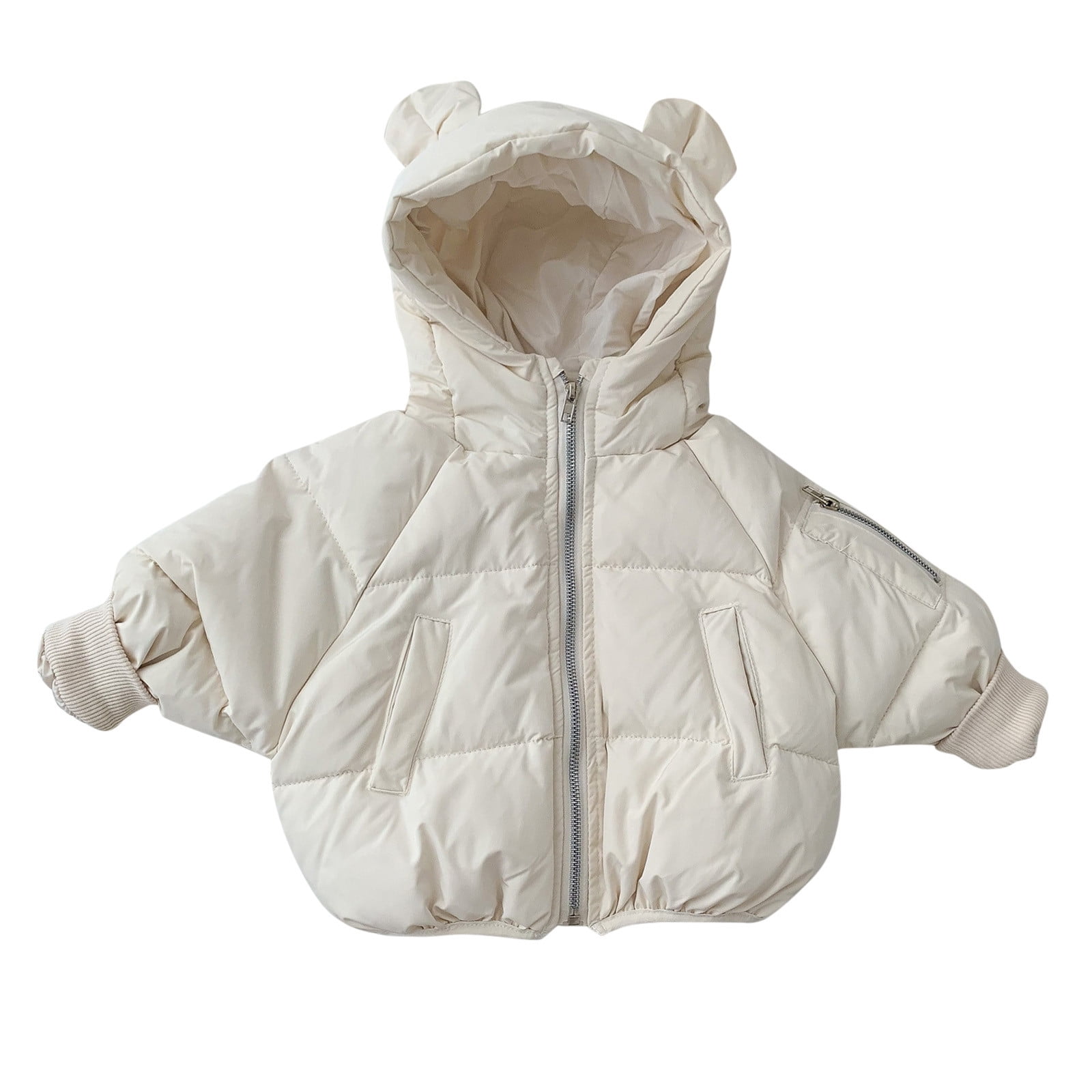 Entyinea Toddler Children Boy Girl Padded Puffer Jacket Lined Hooded
