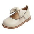 thumbnail image 1 of Entyinea Toddler Flower Girl Dress Shoes - Girl Ballet Flats Party School Shoes Wedding Beige for 6.5, 1 of 7