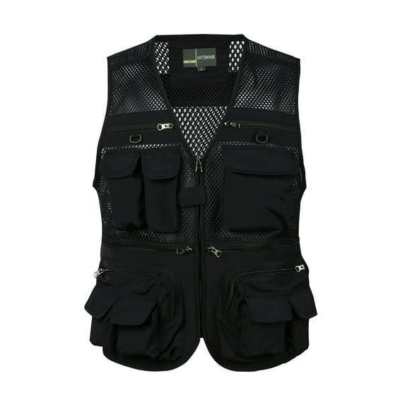 Entyinea Vests for Men Sleeveless V-Neck Short Vest Leisure Four Seasons Fit Formal Button Down Suit Vest,Black L