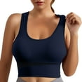thumbnail image 1 of Entyinea Women Bras 2023 High Support No Underwire Fitness T-Shirt Paded Yoga Bras Navy M, 1 of 5