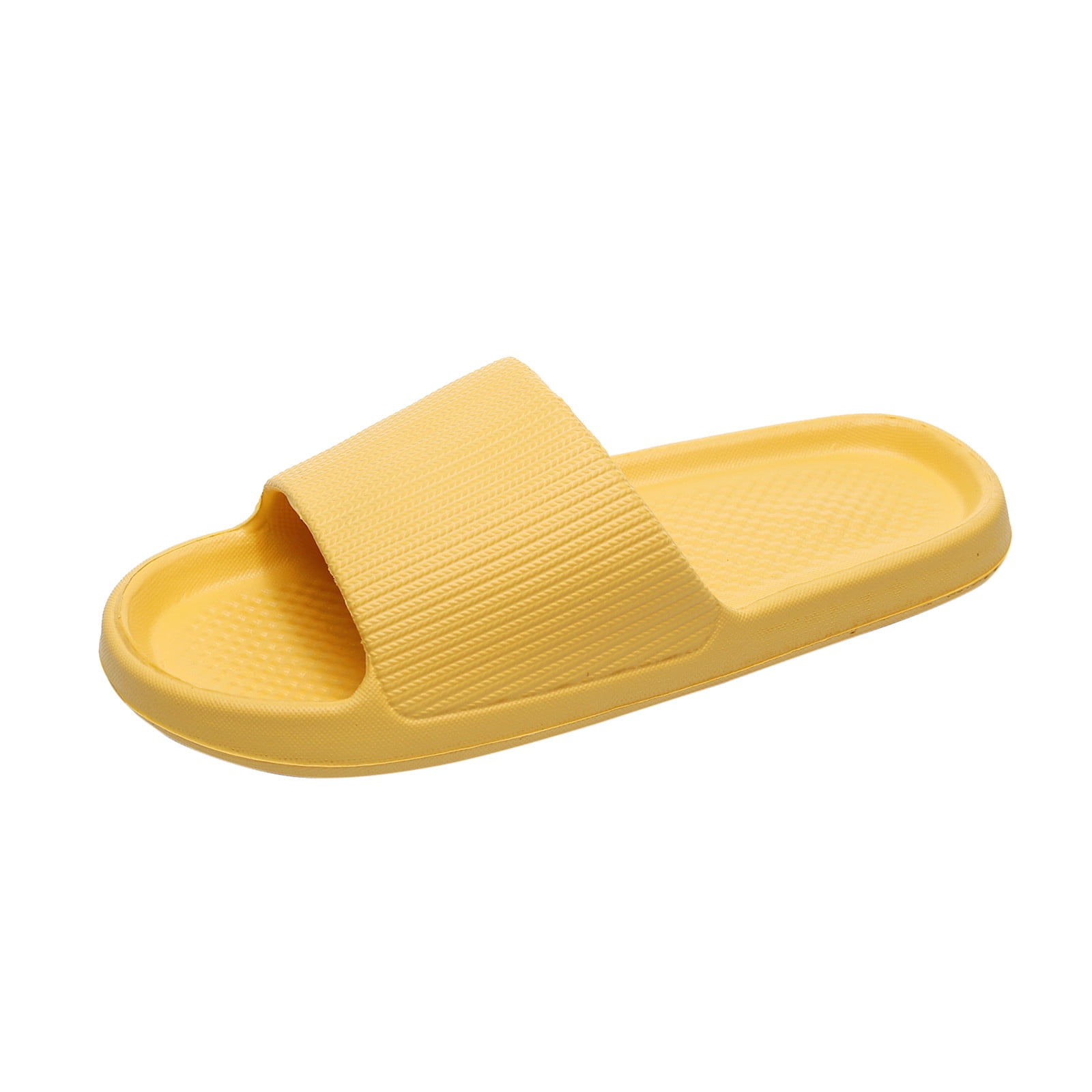 Entyinea Women Flip Flops Basic Plain Slippers Non-Slip Bathroom Shower Sandals,Yellow 7 ...