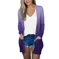 thumbnail image 1 of Entyinea Women Lightweight Cardigan Long Sleeve Button Down V Neck Casual Lightweight Knit Sweater Open Front Cardigan,Purple XXL, 1 of 4