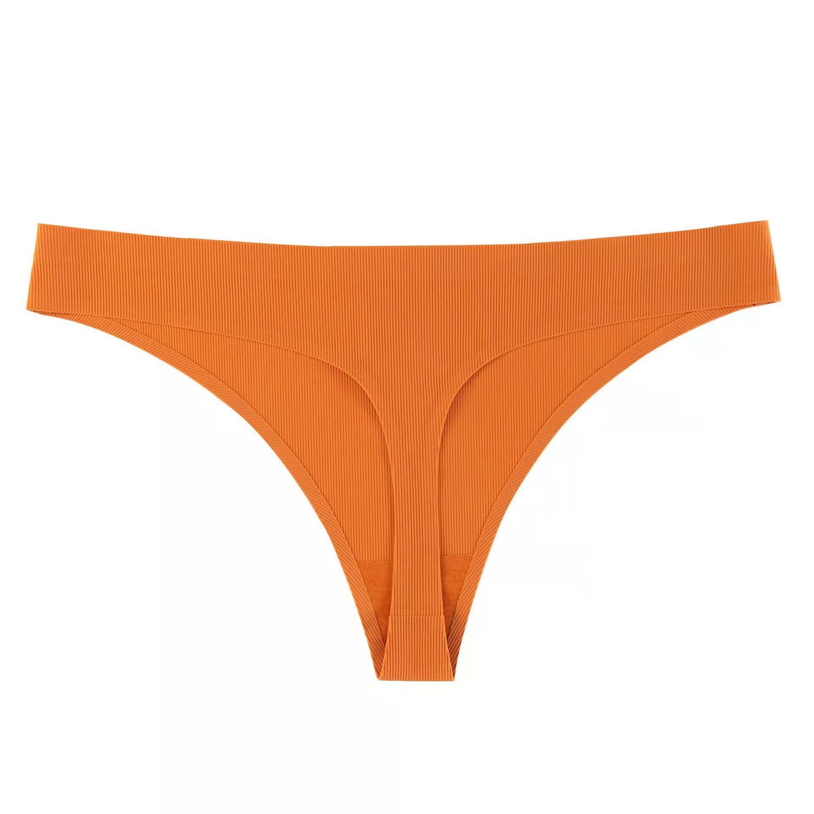 Entyinea Women's Bikini Underwears Lace Waist Bikini Panties Orange S