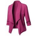 thumbnail image 1 of Entyinea Women's Blazer Casual Long Sleeves Open Front Basic Lightweight Solid Blazer Jacket Hot Pink XXL, 1 of 5