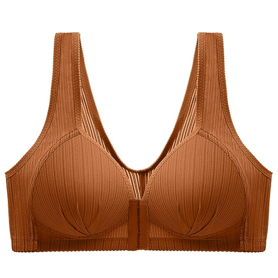 Entyinea Women's Bra Lift and Support Wire-Free Bra Z10-Brown 36