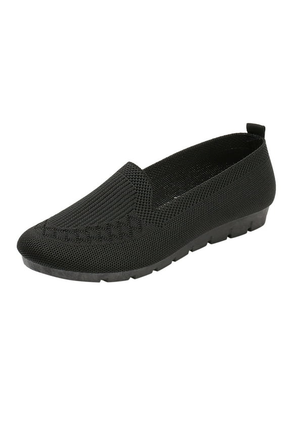 Women's Fashion Slip-On Sneaker Comfortable Casual Non Slip Flats for Women Ladies Soft Work for Women's Loafers & Slip-ons,Black 8