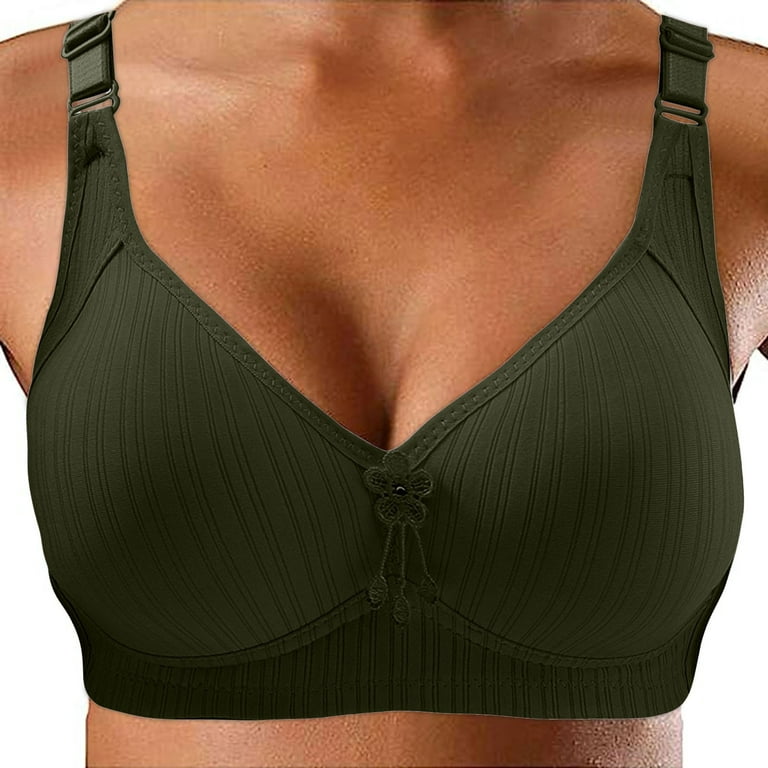 Entyinea Women's Minimizer Bras Comfort-Strap Wireless Full-Coverage Bra  Green 36 