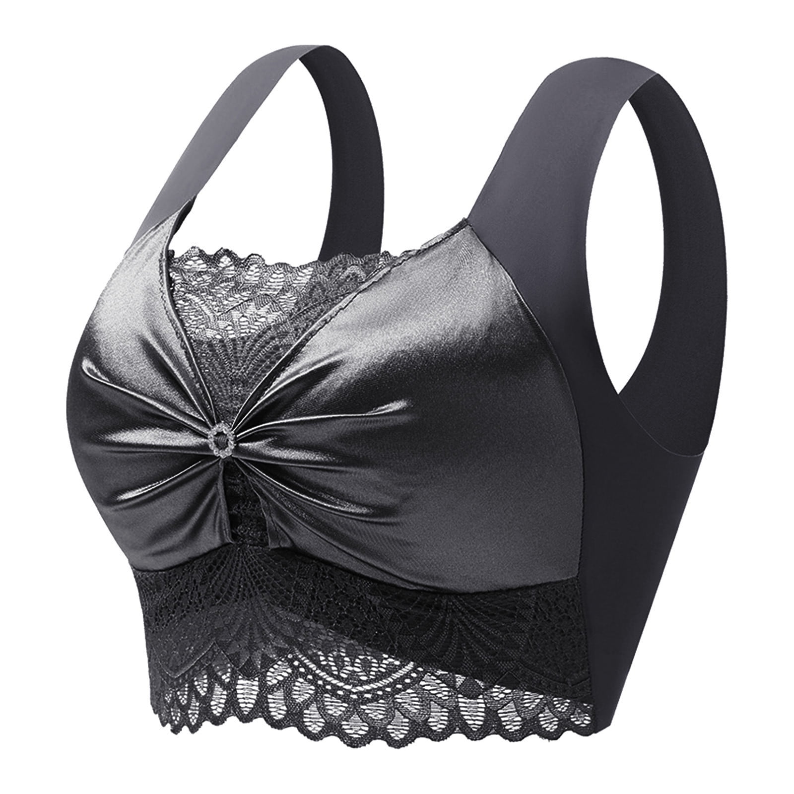 Entyinea Women's Wireless Bra Cotton Stretch Extreme Comfort Bra Black 3L - Walmart.com