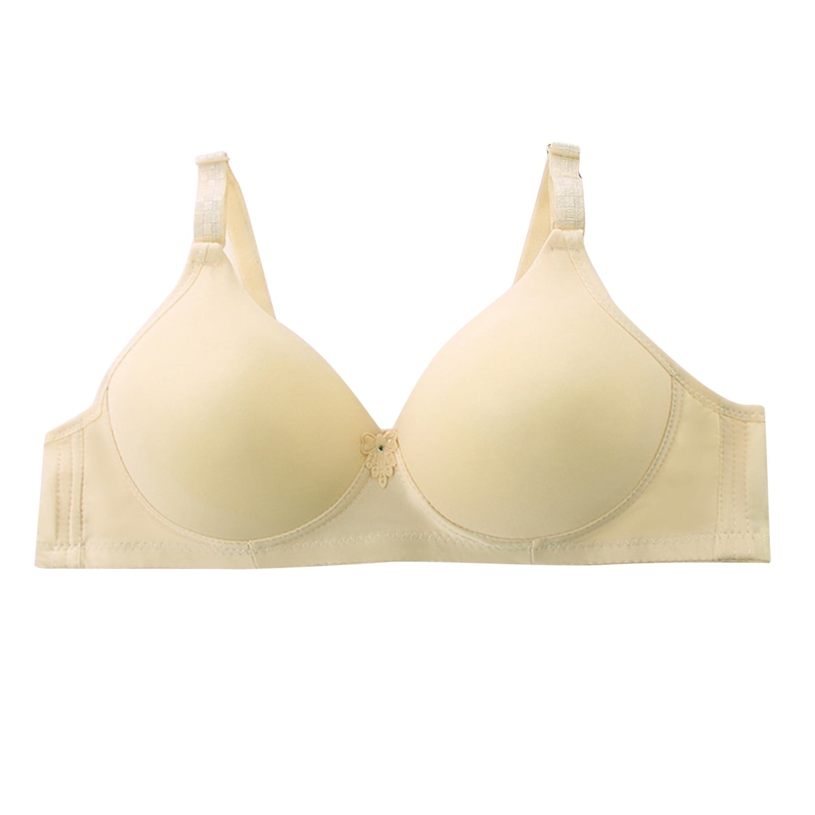 Entyinea Womens Bras Full Support Comfort Underarm-Smoothing Underwire  Lightly Lined T-Shirt Bra Beige S 
