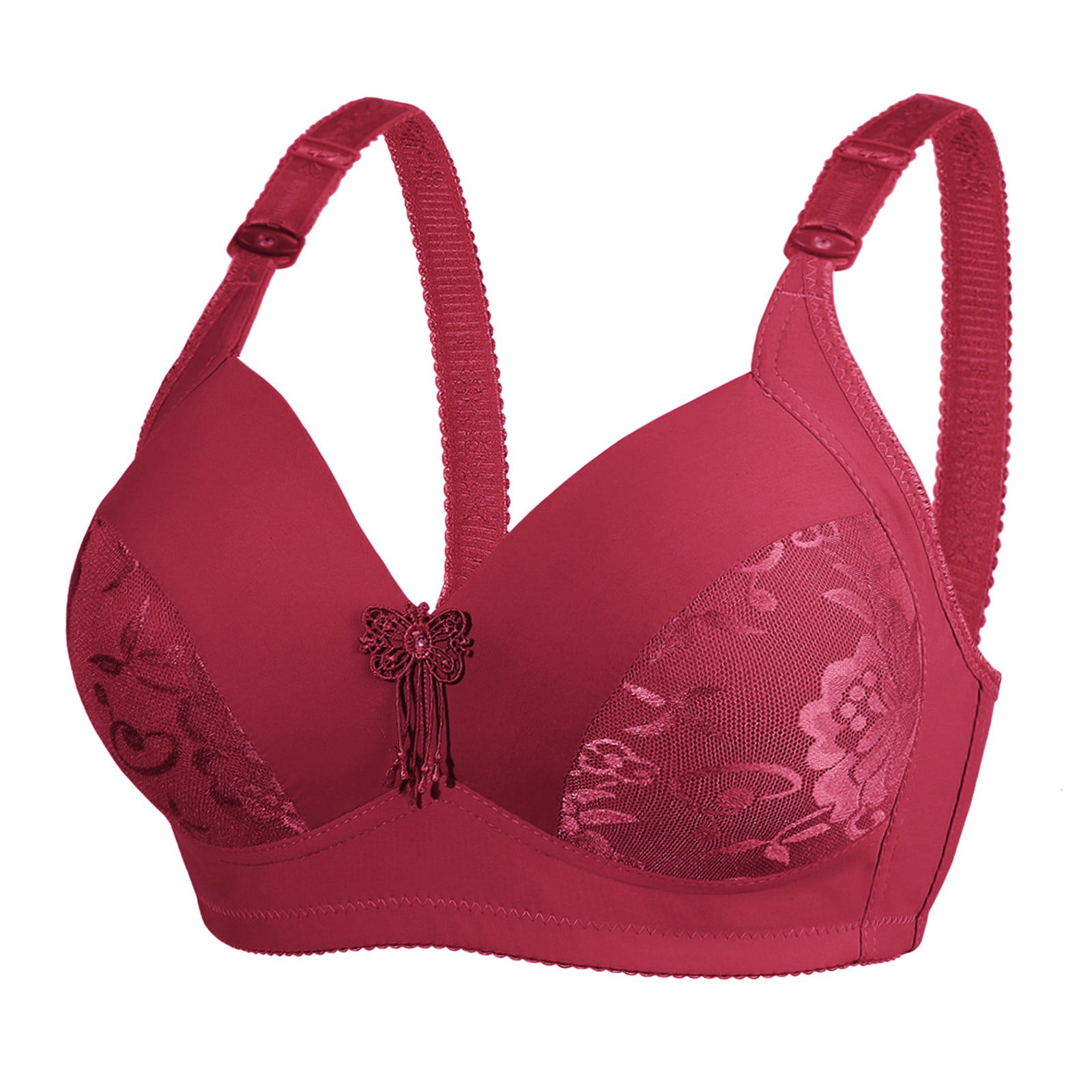 Entyinea Womens Bras Lace Bra with Stay-in-Place Straps Full-Coverage ...
