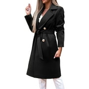 Entyinea Womens Jackets Lightweight Fashion Hooded Fall Winter Jackets Black M