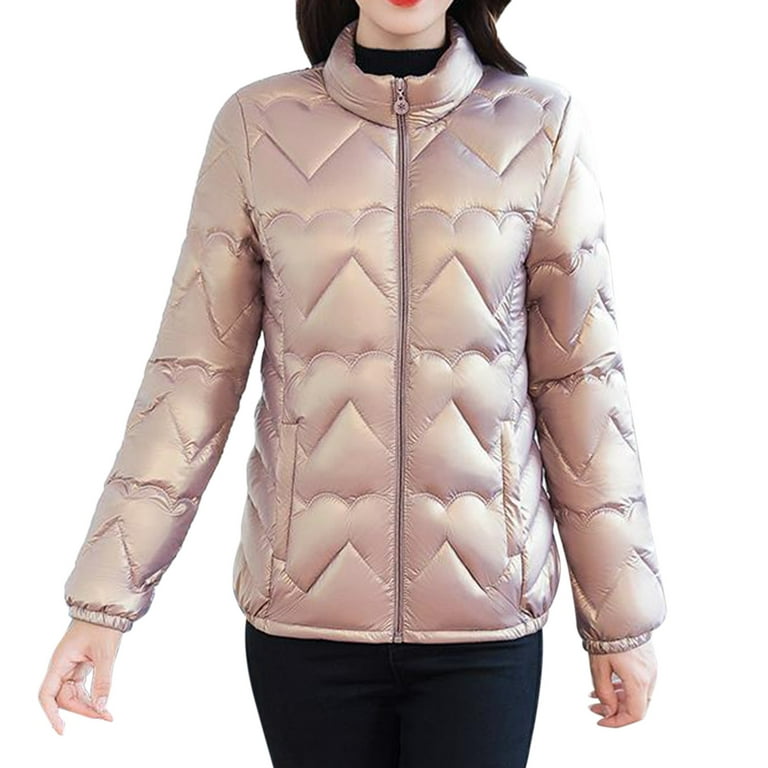 Entyinea Womens Plus Size Puffer Jacket Thick Slim Coat Outdoor Hood Parka  Short Jacket Purple 3XL 
