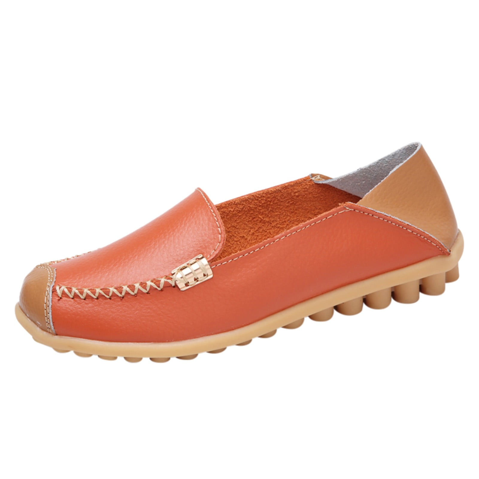 Entyinea Womens Slip-on Loafers Shoes Leather Penny Loafers Fashion ...