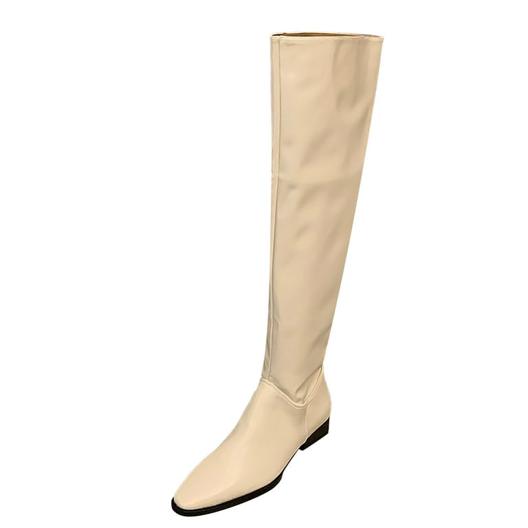 Entyinea Womens Slouchy Boots Knee High Stretchy Fashion Boots,Khaki 40