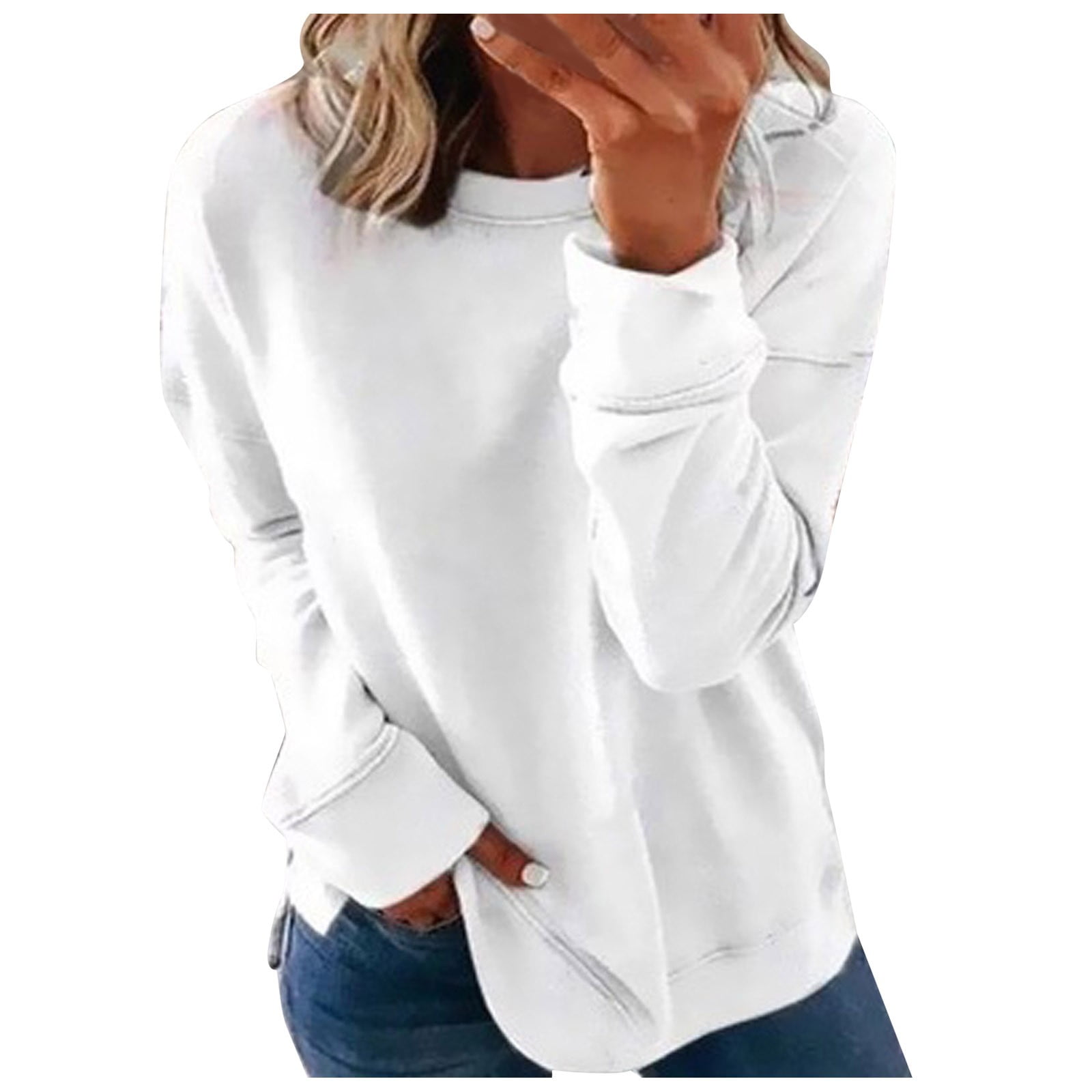 Entyinea Womens Tshirts V Neck Long Sleeve Henley Tops Loose Fit Warm