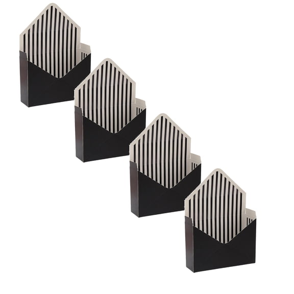 Envelop Flower Wrapping Paper Box Florist Bouquet Packaging Boxes for Floral Arrangement Supplies,4 Counts, 9.3 x 8 x 3 Inch (Black)