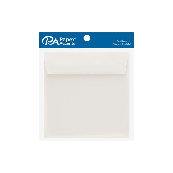 Paper Accents Envelope 5.5x5.5 Inch Cream 8 Pack, Square Envelopes with Moisture Seal Strip for Handmade Cards Invitations and Notes