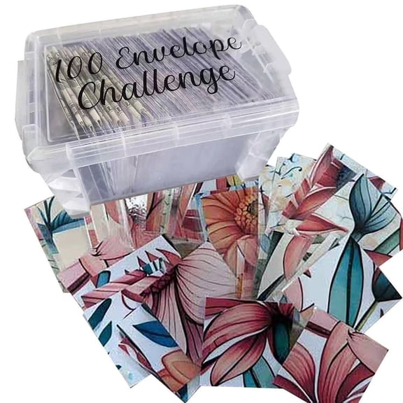 Envelope Challenge Kits Including Cash Envelopes, Trackers Stickers and Transparent Storage Case, Saving Money System