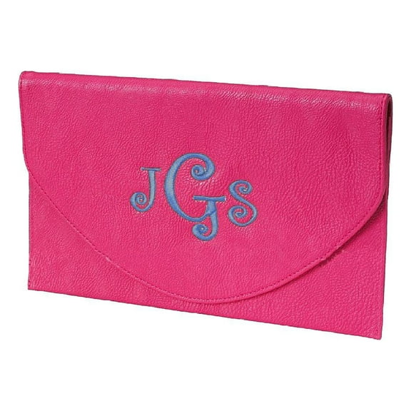 Envelope Clutch with Wristlet Strap and Chain in Fun Summer ColorsCan Be Personalized NON-PERSONALIZED, HOT PINK
