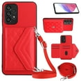 thumbnail image 1 of Envelope Design for Samsung A53 5G Case RFID Blocking Wallet Card Holder Leather PU Flip Cover Folio Lanyard Crossbody Strap Women Girl Magnetic Clasp Kickstand for Samsung Galaxy A53 5G, Red, 1 of 10
