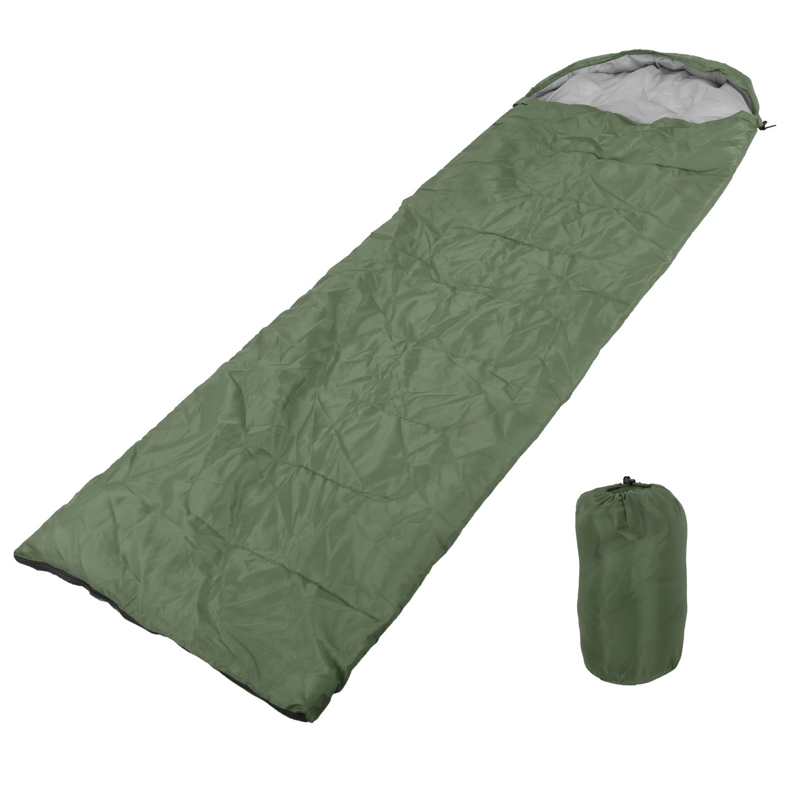 Envelope Design for Camping, Hiking & Backpacking, Military Green Waterproof Hooded Adult Outdoor Sleeping Bag