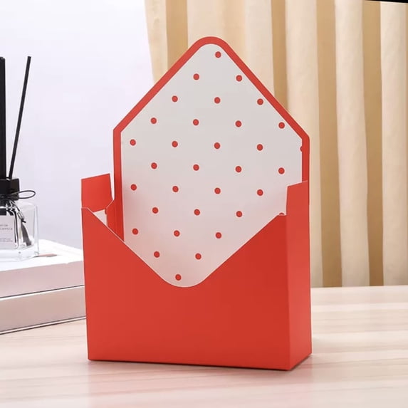 Envelope Gift Box Florist Bouquet Envelope Boxes, Flower Arrangement Box Packaging Gift Paper Boxes for Wedding, Party, Birthday, Mother's Day, Red, 9.25*2.95*13.8 INCH