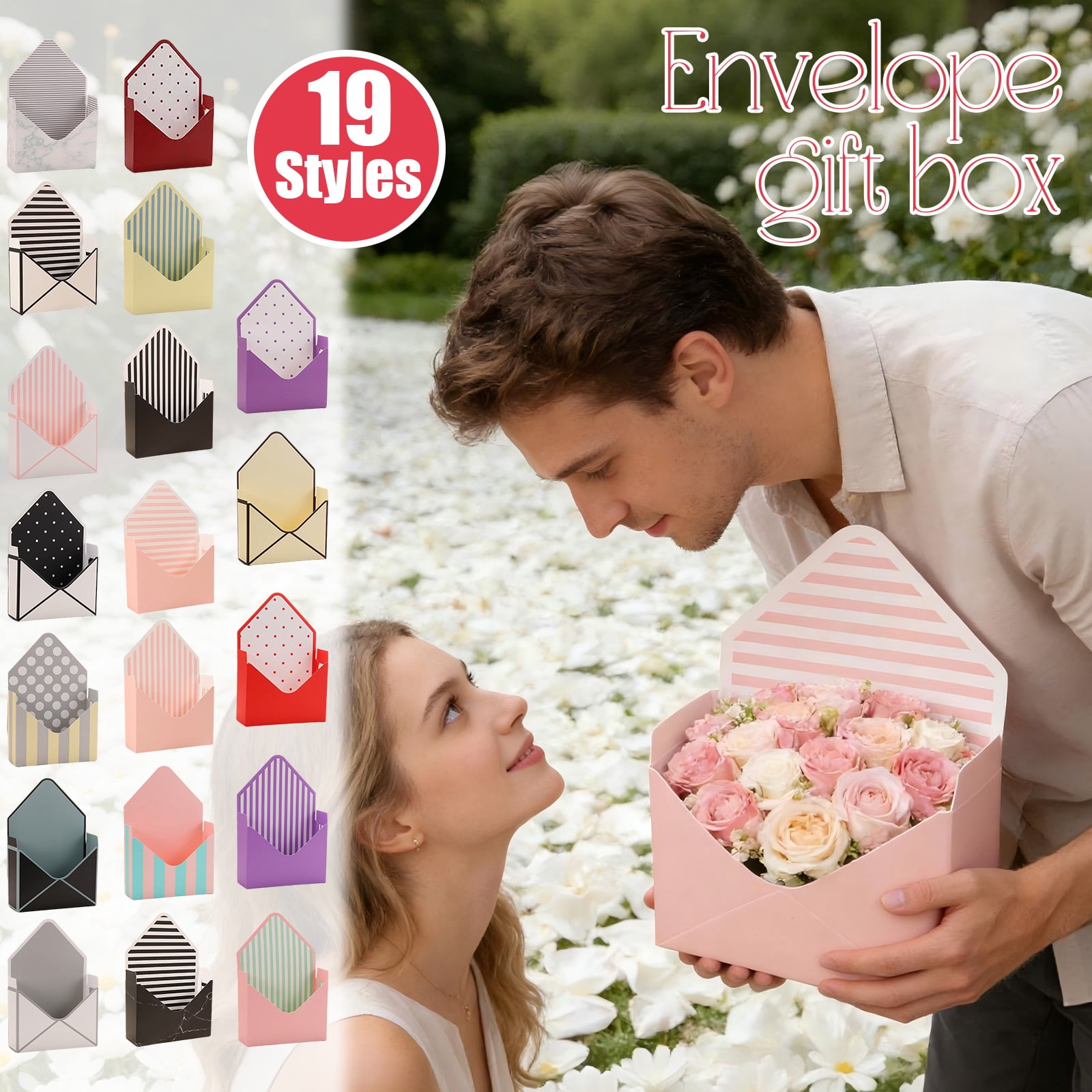 Envelope Gift Box, Sturdy Art Paper Bouquet Box, Handheld Surprise ...